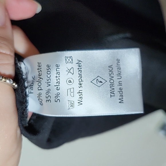 Tavrovska square neck cap sleeve blk midi cocktail dress career Classic Holiday - Picture 8 of 9